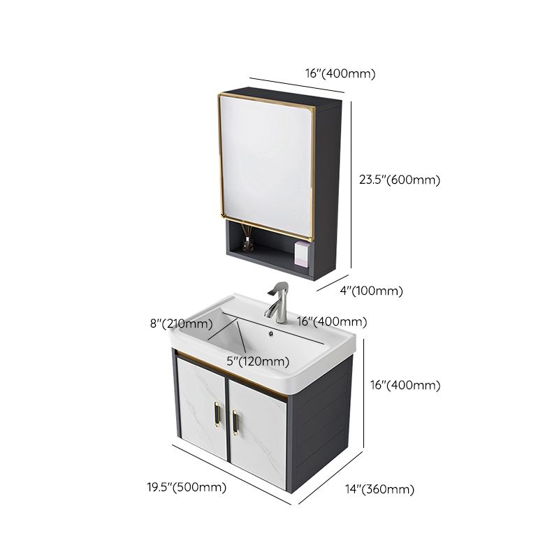 Modern Style Bath Vanity Dirt Resistant Wall Mount Bath Vanity with Faucet Clearhalo 'Bathroom Remodel & Bathroom Fixtures' 'Bathroom Vanities' 'bathroom_vanities' 'Home Improvement' 'home_improvement' 'home_improvement_bathroom_vanities' 1200x1200_025fd9c0-ea43-4720-869d-b6c69f49f27a