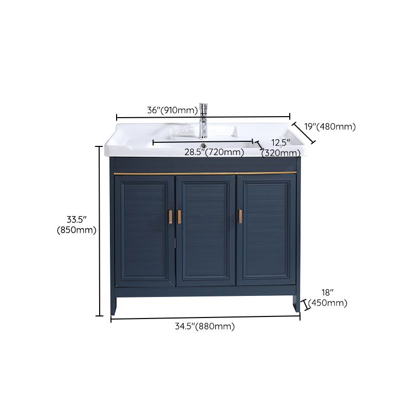 Modern Bathroom Vanity Set Single Freestanding 2 Doors Rectangular Sink Vanity Clearhalo 'Bathroom Remodel & Bathroom Fixtures' 'Bathroom Vanities' 'bathroom_vanities' 'Home Improvement' 'home_improvement' 'home_improvement_bathroom_vanities' 1200x1200_02636f6a-20ea-4a2c-9889-6fc311af7d38