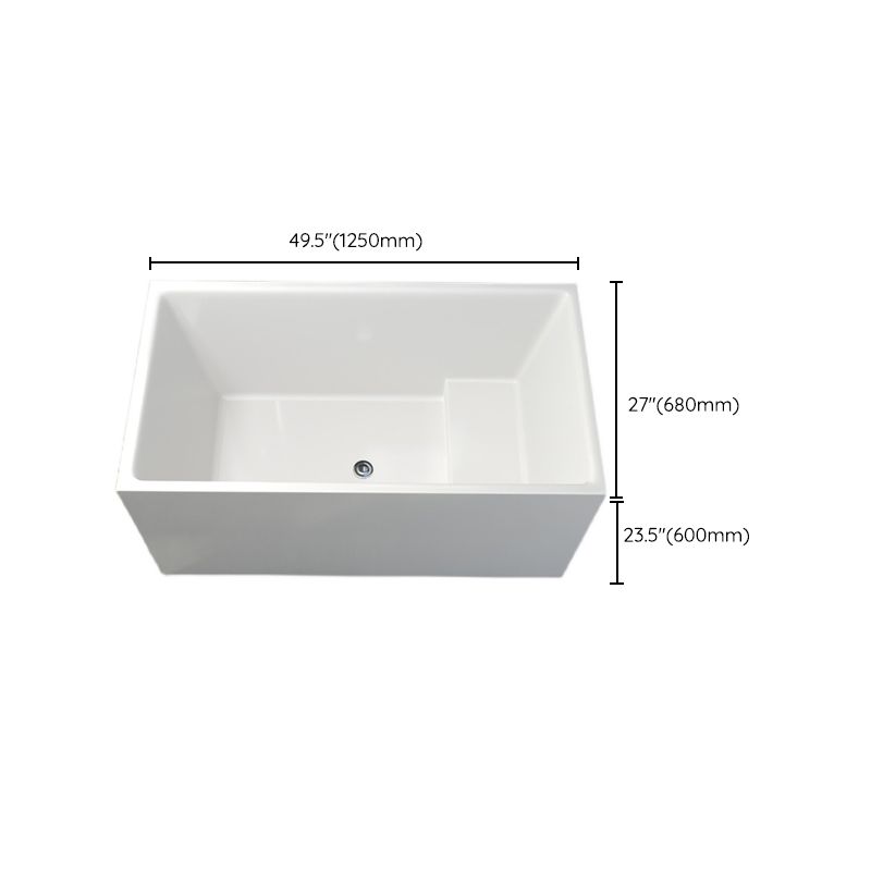 Contemporary Soaking Freestanding Bathtub Acrylic Rectangular with Center Drain Clearhalo 'Bathroom Remodel & Bathroom Fixtures' 'Bathtubs' 'Home Improvement' 'home_improvement' 'home_improvement_bathtubs' 'Showers & Bathtubs' 1200x1200_026f65d8-733f-4a2f-86cf-a85e1587cedd