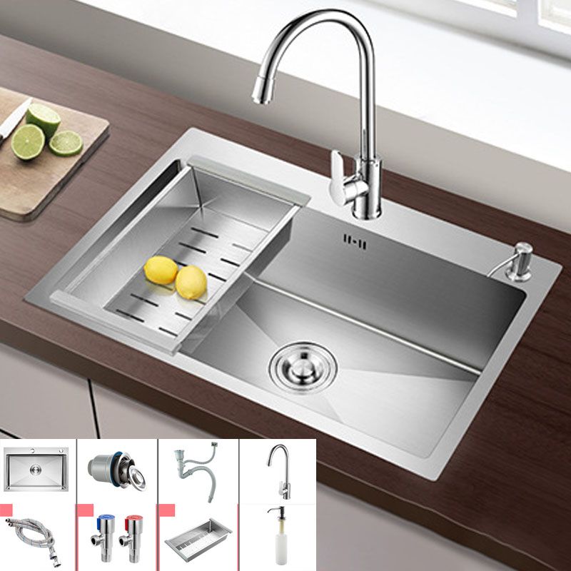 Modern Kitchen Sink Stainless Steel with Accessories and Faucet Kitchen Bar Sink Clearhalo 'Home Improvement' 'home_improvement' 'home_improvement_kitchen_sinks' 'Kitchen Remodel & Kitchen Fixtures' 'Kitchen Sinks & Faucet Components' 'Kitchen Sinks' 'kitchen_sinks' 1200x1200_027455d7-ecd1-4444-9fe7-52170c470e91