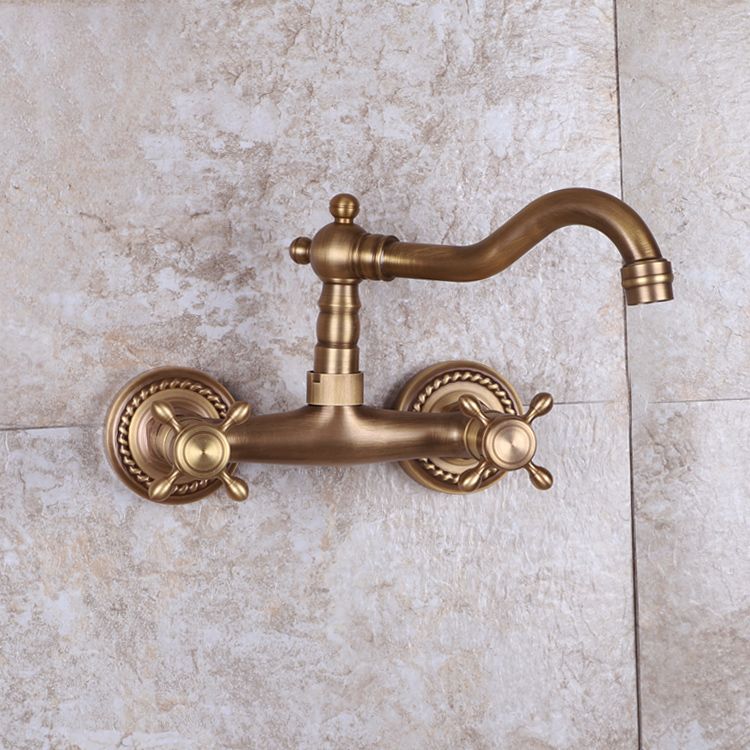 Brass Wide Spread Bathroom Faucet Industrial Lever Lavatory Faucet Clearhalo 'bathroom_sink_faucets' 'Conjuntos de Torneiras de Lavatório e Banheiro' 'home_improvement' 'home_improvement_bathroom_sink_faucets' 'Mobiliário Doméstico' 'Página inicial' 'Renovação e equipamento de casa de banho' 'Torneira para lavatório de banheiro' 1200x1200_0286eda2-fb1a-4fda-8819-79cc6b97cfd1