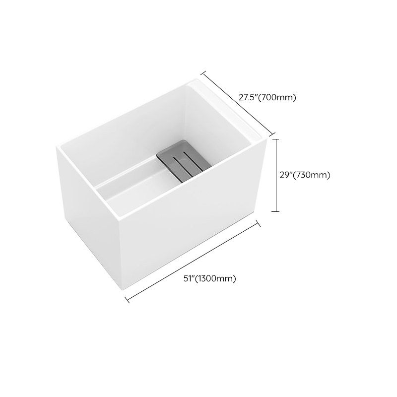 Modern Rectangle White Acrylic Bathtub Back to Wall with Drain Bath Tub Clearhalo 'Bathroom Remodel & Bathroom Fixtures' 'Bathtubs' 'Home Improvement' 'home_improvement' 'home_improvement_bathtubs' 'Showers & Bathtubs' 1200x1200_0287e7b0-c378-4397-acb4-0a682cf13eba