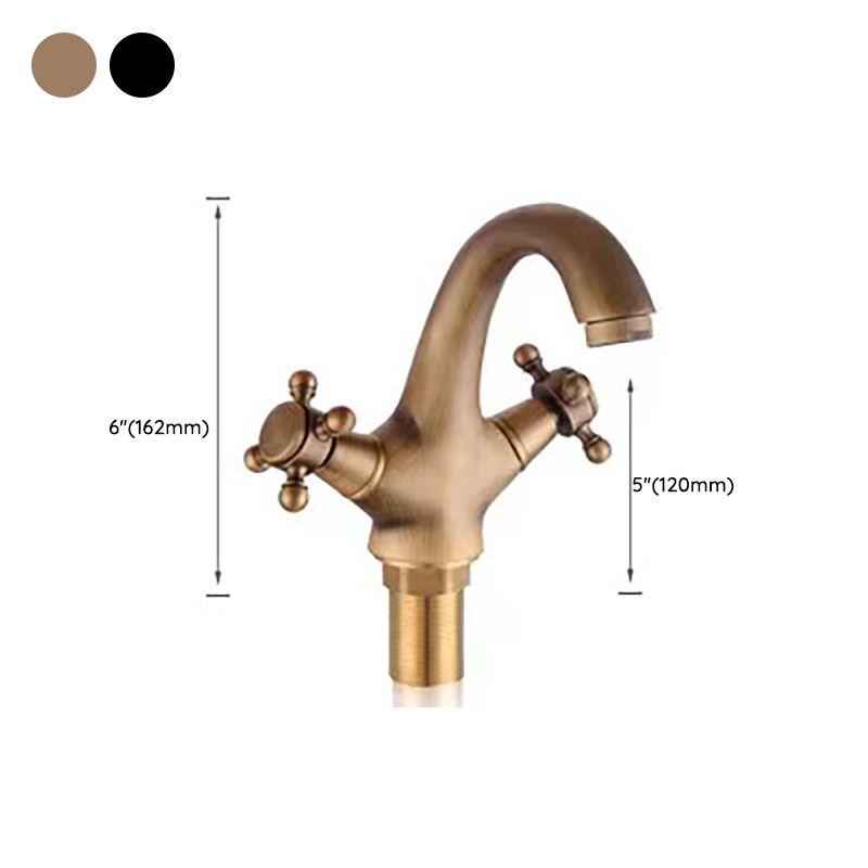 Glam Centerset Faucet 1 Hole Sink Faucet with 2 Cross Handles Clearhalo 'bathroom_sink_faucets' 'Conjunta de Baño y Conjunta de Grifo' 'Coronamiento de Baño y Dispositivo de Baño' 'Grifo del lavabo del baño' 'Hogar' 'home_improvement' 'home_improvement_bathroom_sink_faucets' 'Mejoras para el hogar' 1200x1200_028fd1f0-92ff-4b45-9d37-e37721abbdcb