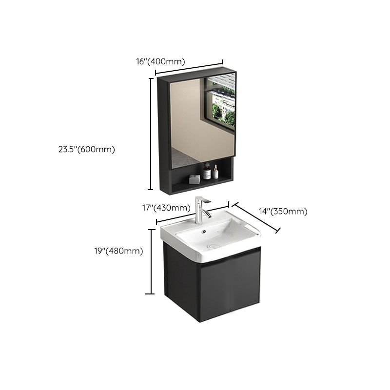 Aluminum Bathroom Vanity Set Doors Wall Mounted Doors Grey Single Sink with Mirror Clearhalo 'Bathroom Remodel & Bathroom Fixtures' 'Bathroom Vanities' 'bathroom_vanities' 'Home Improvement' 'home_improvement' 'home_improvement_bathroom_vanities' 1200x1200_02a67f0e-d3e0-4781-8a0f-5f2dbc8e0a2c