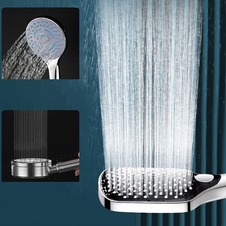 Contemporary Handheld Supercharged Shower Head Square Spray Head Clearhalo 'Bathroom Remodel & Bathroom Fixtures' 'Home Improvement' 'home_improvement' 'home_improvement_shower_heads' 'Shower Heads' 'shower_heads' 'Showers & Bathtubs Plumbing' 'Showers & Bathtubs' 1200x1200_02fabb55-da29-42a7-a4e1-057d86d7750a