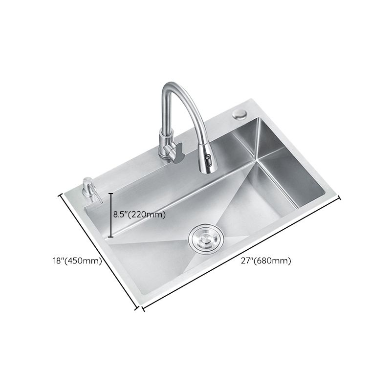 Classic Style Kitchen Sink Stainless Steel Colorfast Kitchen Sink with Drain Strainer Kit Clearhalo 'Home Improvement' 'home_improvement' 'home_improvement_kitchen_sinks' 'Kitchen Remodel & Kitchen Fixtures' 'Kitchen Sinks & Faucet Components' 'Kitchen Sinks' 'kitchen_sinks' 1200x1200_03077997-90e7-4035-b950-a43b188bdf02