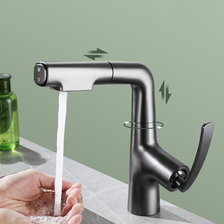 Stainless Steel Bathroom Faucet Swivel Single Lever Handle Circular Vessel Sink Faucet Clearhalo 'bathroom_sink_faucets' 'Conjunta de Baño y Conjunta de Grifo' 'Coronamiento de Baño y Dispositivo de Baño' 'Grifo del lavabo del baño' 'Hogar' 'home_improvement' 'home_improvement_bathroom_sink_faucets' 'Mejoras para el hogar' 1200x1200_03147ad8-3644-41d0-9767-6b5632ad0d6a