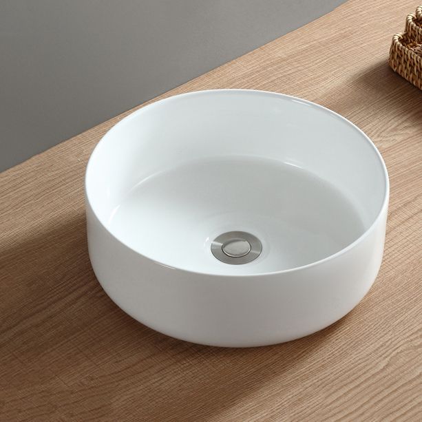 Modern Bathroom Sink Pop-Up Drain Porcelain Round Vessel Sink Clearhalo 'Bathroom Remodel & Bathroom Fixtures' 'Bathroom Sinks & Faucet Components' 'Bathroom Sinks' 'bathroom_sink' 'Home Improvement' 'home_improvement' 'home_improvement_bathroom_sink' 1200x1200_031733ad-2959-490b-bd44-8e307bd944ec