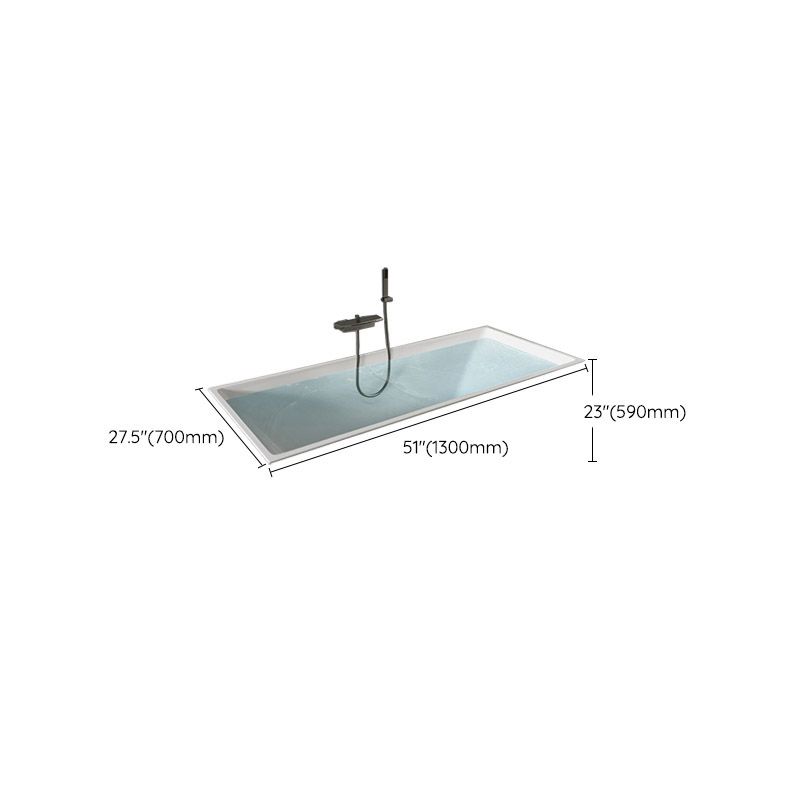 Modern White Embedded Bathtub Acrylic Rectangle with Drain Bath Tub Clearhalo 'Bathroom Remodel & Bathroom Fixtures' 'Bathtubs' 'Home Improvement' 'home_improvement' 'home_improvement_bathtubs' 'Showers & Bathtubs' 1200x1200_034703e7-d943-4c2c-a2ef-0f576a95e489