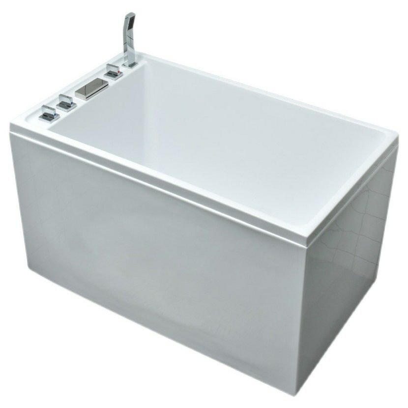 Modern Acrylic-Fiberglass Rectangular Bathtub Freestanding Soaking Bathtub Clearhalo 'Bathroom Remodel & Bathroom Fixtures' 'Bathtubs' 'Home Improvement' 'home_improvement' 'home_improvement_bathtubs' 'Showers & Bathtubs' 1200x1200_03525b6c-30e4-4751-8d35-cefa1bfb8ca7