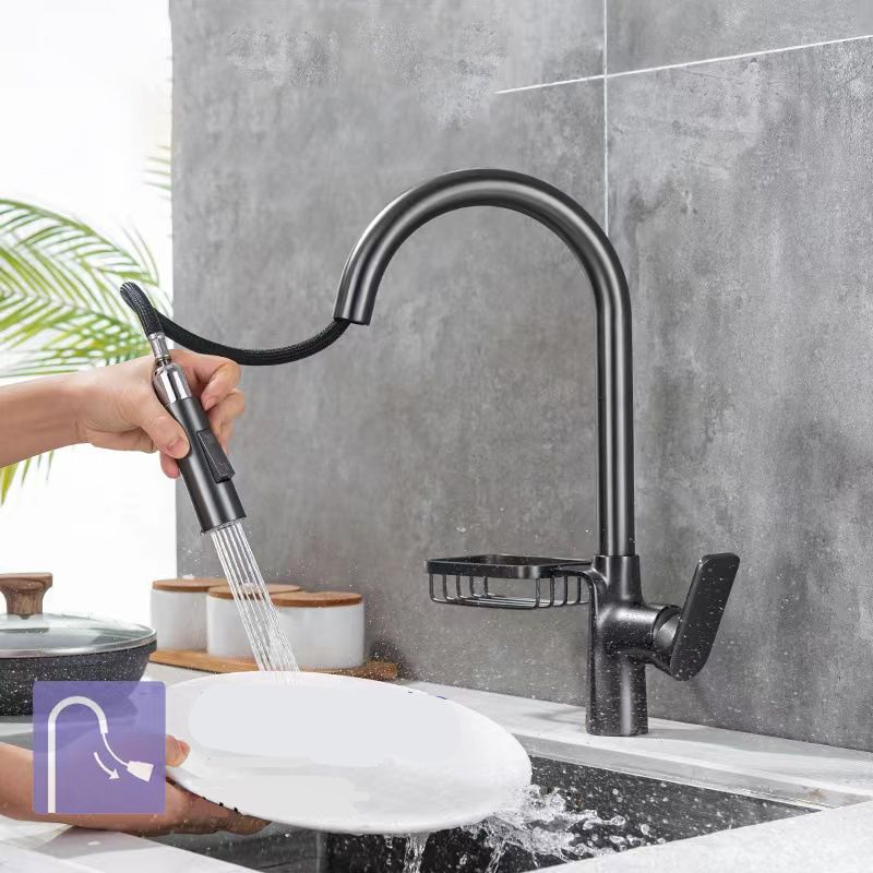 Modern Pot Filler Brass Pulldown Sprayer with Accessories Swivel Spout Kitchen Faucet Clearhalo 'Home Improvement' 'home_improvement' 'home_improvement_kitchen_faucets' 'Kitchen Faucets' 'Kitchen Remodel & Kitchen Fixtures' 'Kitchen Sinks & Faucet Components' 'kitchen_faucets' 1200x1200_035cbb10-09dd-439b-a2f1-b53f76bf05a0