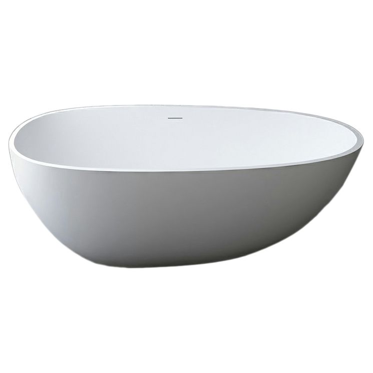 Modern Style Oval Freestanding Bathtub Stone Bathtub with Overflow Trim Clearhalo 'Bathroom Remodel & Bathroom Fixtures' 'Bathtubs' 'Home Improvement' 'home_improvement' 'home_improvement_bathtubs' 'Showers & Bathtubs' 1200x1200_037de739-7de7-463d-9e70-d749f3042f5e