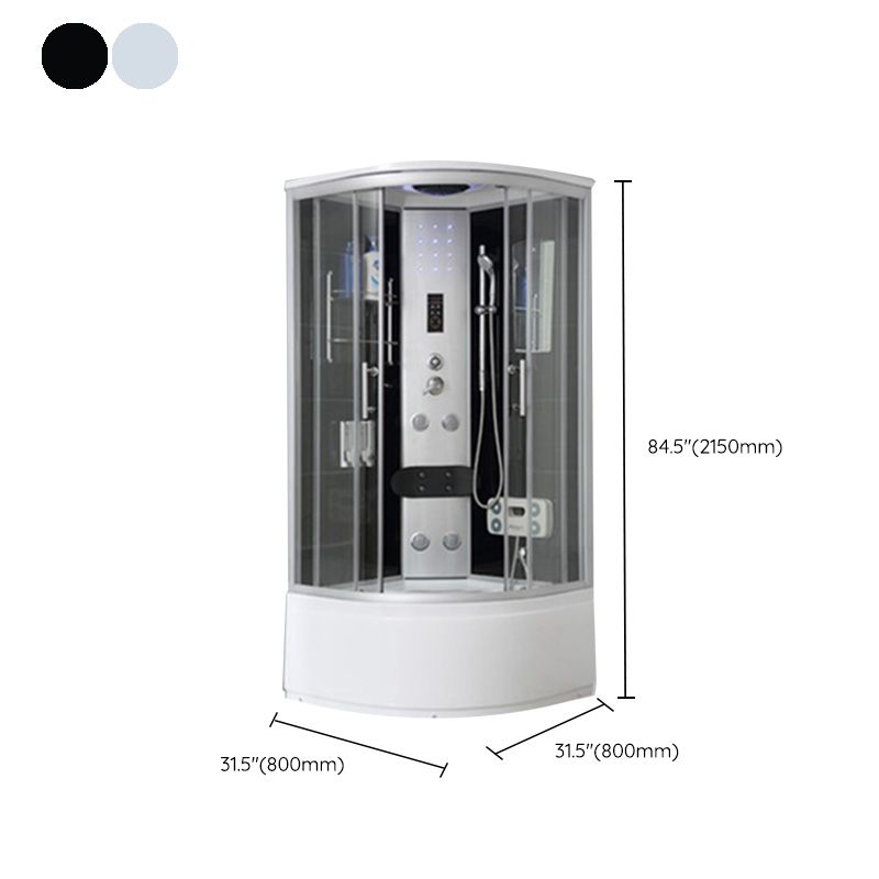 Curved Sliding Shower Enclosure Framed Tempered Glass Shower Enclosure Clearhalo 'Bathroom Remodel & Bathroom Fixtures' 'Home Improvement' 'home_improvement' 'home_improvement_shower_stalls_enclosures' 'Shower Stalls & Enclosures' 'shower_stalls_enclosures' 'Showers & Bathtubs' 1200x1200_03a7c04d-c4c6-450a-85a3-5937a2ceba00