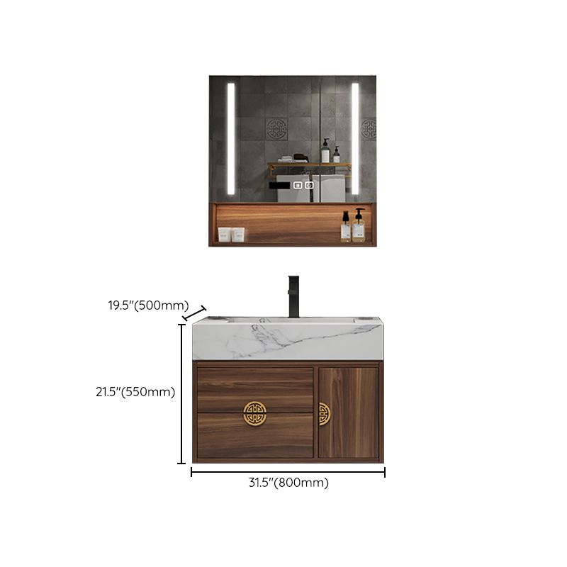 Modern Farmhouse Sink Cabinet Carrara Marble with Soft Close Door Bathroom Vanity Set Clearhalo 'Bathroom Remodel & Bathroom Fixtures' 'Bathroom Vanities' 'bathroom_vanities' 'Home Improvement' 'home_improvement' 'home_improvement_bathroom_vanities' 1200x1200_03e3db78-0874-4096-b997-5f6882b566c8