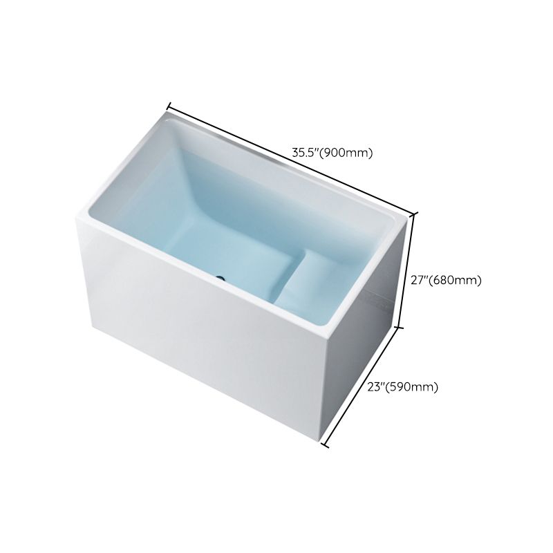 White Freestanding Bathtub Acrylic Soaking Rectangular Modern Bath Clearhalo 'Bathroom Remodel & Bathroom Fixtures' 'Bathtubs' 'Home Improvement' 'home_improvement' 'home_improvement_bathtubs' 'Showers & Bathtubs' 1200x1200_03f555ab-cdbc-4751-992f-26b9d88dc49a