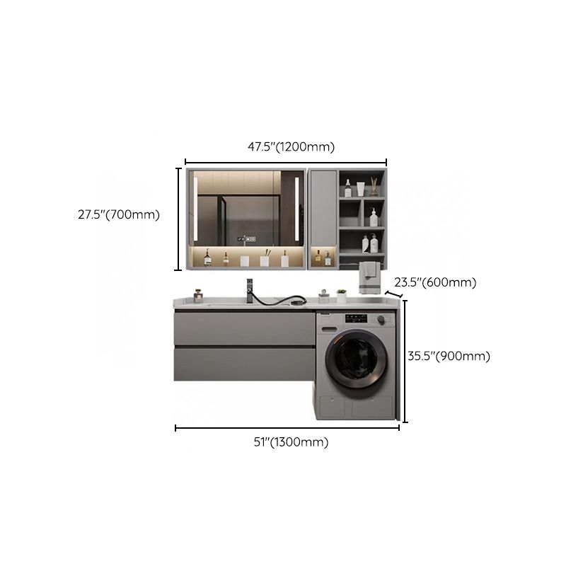 Modern Bathroom Sink Vanity Wooden Mirror Vanity Cabinet with Storage Shelving Clearhalo 'Bathroom Remodel & Bathroom Fixtures' 'Bathroom Vanities' 'bathroom_vanities' 'Home Improvement' 'home_improvement' 'home_improvement_bathroom_vanities' 1200x1200_040412f9-608e-4809-aa90-9f733729dcc9