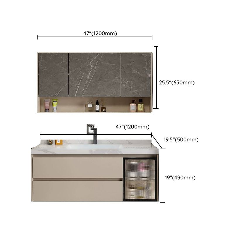 Single Sink Bathroom Vanity Set White 2 Drawers Wall-Mounted Wood Frame Rectangular Clearhalo 'Bathroom Remodel & Bathroom Fixtures' 'Bathroom Vanities' 'bathroom_vanities' 'Home Improvement' 'home_improvement' 'home_improvement_bathroom_vanities' 1200x1200_043867ba-8bbc-4481-b1c0-c8d76b807dce