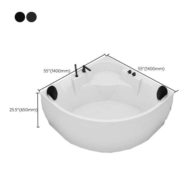 Contemporary Corner Acrylic Bathtub Soaking/Whirlpool Bathtub with Seat Clearhalo 'Bathroom Remodel & Bathroom Fixtures' 'Bathtubs' 'Home Improvement' 'home_improvement' 'home_improvement_bathtubs' 'Showers & Bathtubs' 1200x1200_0445a28a-7667-4a8d-8210-ae8656a8f20b