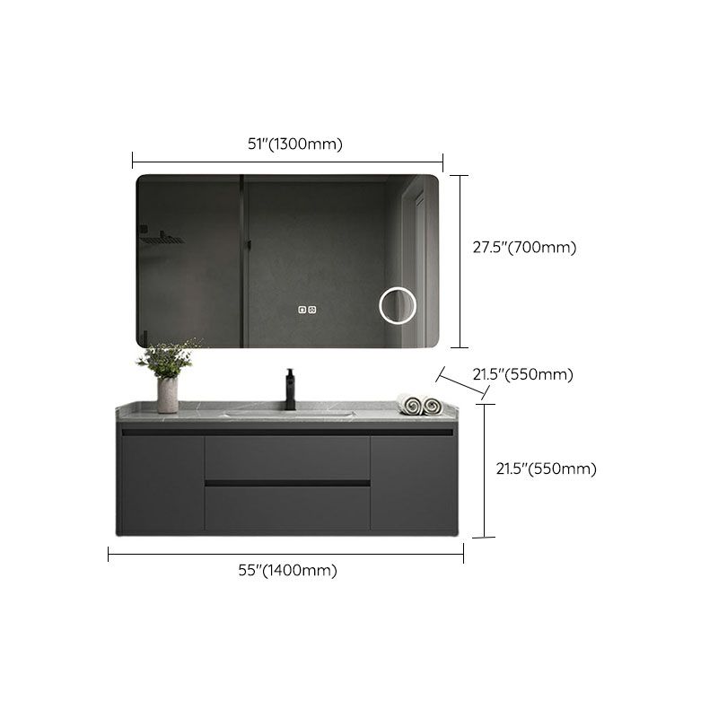 Wall Mount Modern Grey Bath Vanity with Mirror Faucet Sink for Bathroom Clearhalo 'Bathroom Remodel & Bathroom Fixtures' 'Bathroom Vanities' 'bathroom_vanities' 'Home Improvement' 'home_improvement' 'home_improvement_bathroom_vanities' 1200x1200_044aed31-0b58-47c6-938e-c5160ec57729