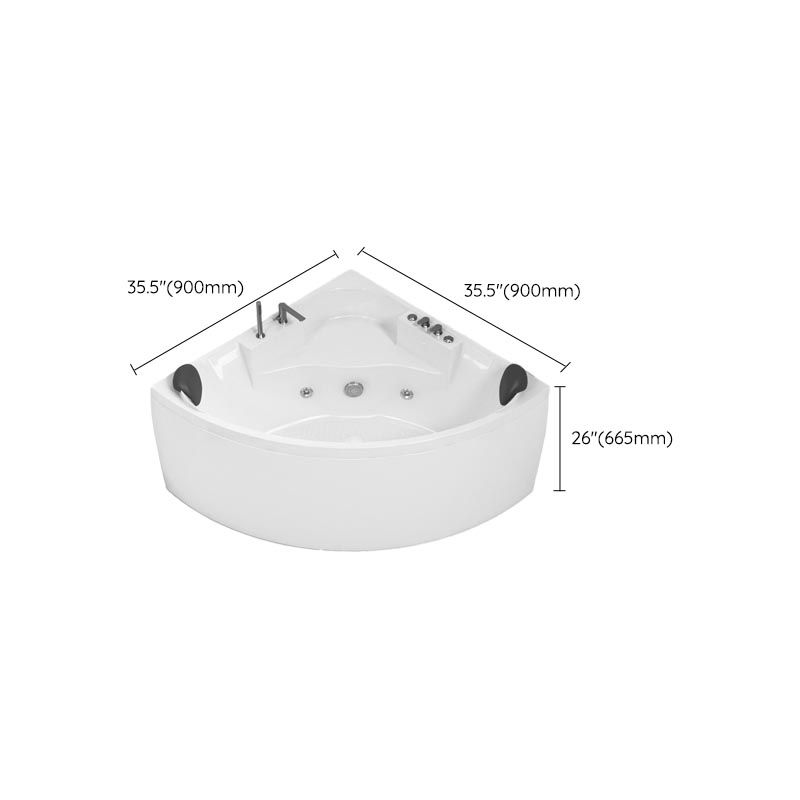 Modern Corner White Acrylic Bathtub Back to Wall with Drain and Massage Device Bath Tub Clearhalo 'Bathroom Remodel & Bathroom Fixtures' 'Bathtubs' 'Home Improvement' 'home_improvement' 'home_improvement_bathtubs' 'Showers & Bathtubs' 1200x1200_04706ce5-3ce0-4f6d-9176-7ce59504a9e7