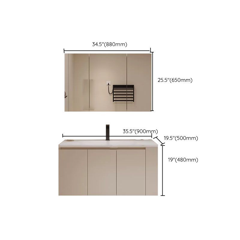 White Wood Wall Mounted Standard Modern Open Console with Sink Set Clearhalo 'Bathroom Remodel & Bathroom Fixtures' 'Bathroom Vanities' 'bathroom_vanities' 'Home Improvement' 'home_improvement' 'home_improvement_bathroom_vanities' 1200x1200_04920612-d7d7-49c0-85c8-43c56ce9bb61