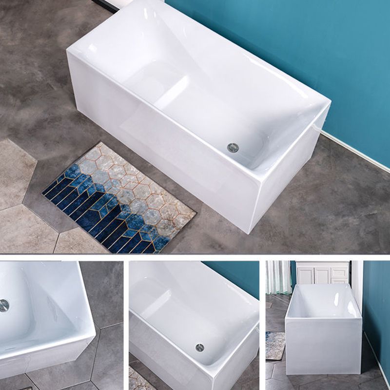 Acrylic Soaking Bathtub White Rectangular Back to Wall Bath Tub Clearhalo 'Bathroom Remodel & Bathroom Fixtures' 'Bathtubs' 'Home Improvement' 'home_improvement' 'home_improvement_bathtubs' 'Showers & Bathtubs' 1200x1200_04973855-62dd-40d1-bc4f-b33d559e2225