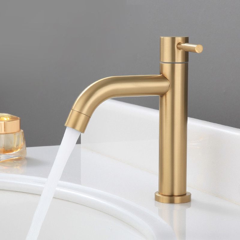 Circular Single Handle Bathroom Faucet Single Hole Vessel Sink Faucet in Brush Gold Clearhalo 'Bathroom Remodel & Bathroom Fixtures' 'Bathroom Sink Faucets' 'Bathroom Sinks & Faucet Components' 'bathroom_sink_faucets' 'Home Improvement' 'home_improvement' 'home_improvement_bathroom_sink_faucets' 1200x1200_049e5eab-46ea-427b-ba52-c6638935a8aa
