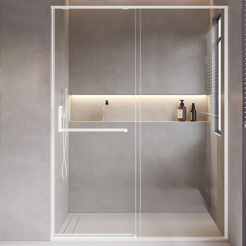 Semi Frameless Shower Bath Door Single Sliding Tempered Shower Doors Clearhalo 'Bathroom Remodel & Bathroom Fixtures' 'Home Improvement' 'home_improvement' 'home_improvement_shower_tub_doors' 'Shower and Tub Doors' 'shower_tub_doors' 'Showers & Bathtubs' 1200x1200_04d2e721-79f5-47d5-932b-498a957f7611