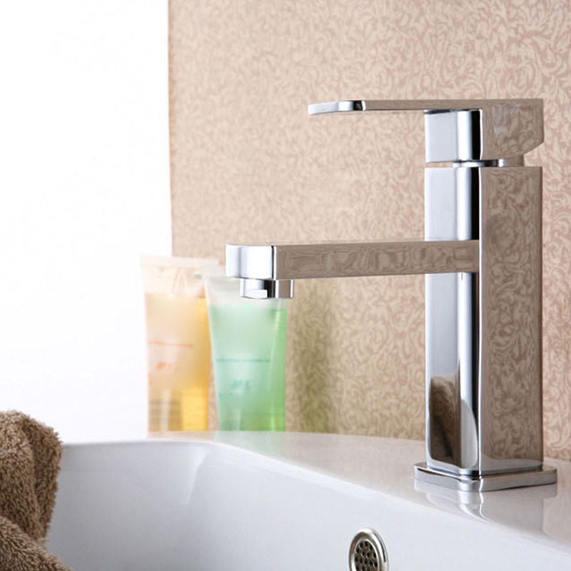 Cubic Chrome Bathroom Faucet Low Arc Single Handle Vessel Faucet Clearhalo 'Bathroom Remodel & Bathroom Fixtures' 'Bathroom Sink Faucets' 'Bathroom Sinks & Faucet Components' 'bathroom_sink_faucets' 'Home Improvement' 'home_improvement' 'home_improvement_bathroom_sink_faucets' 1200x1200_04ef64ad-53b7-484e-be94-c52a26308594