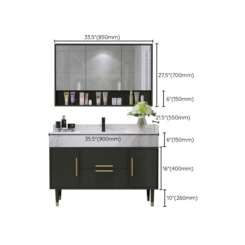 Metal Frame Vanity Set Plain Rectangle Drawers Freestanding Bath Vanity with Drawers Clearhalo 'Bathroom Remodel & Bathroom Fixtures' 'Bathroom Vanities' 'bathroom_vanities' 'Home Improvement' 'home_improvement' 'home_improvement_bathroom_vanities' 1200x1200_0506b683-2ab4-4a8b-9043-260cb9ec4383