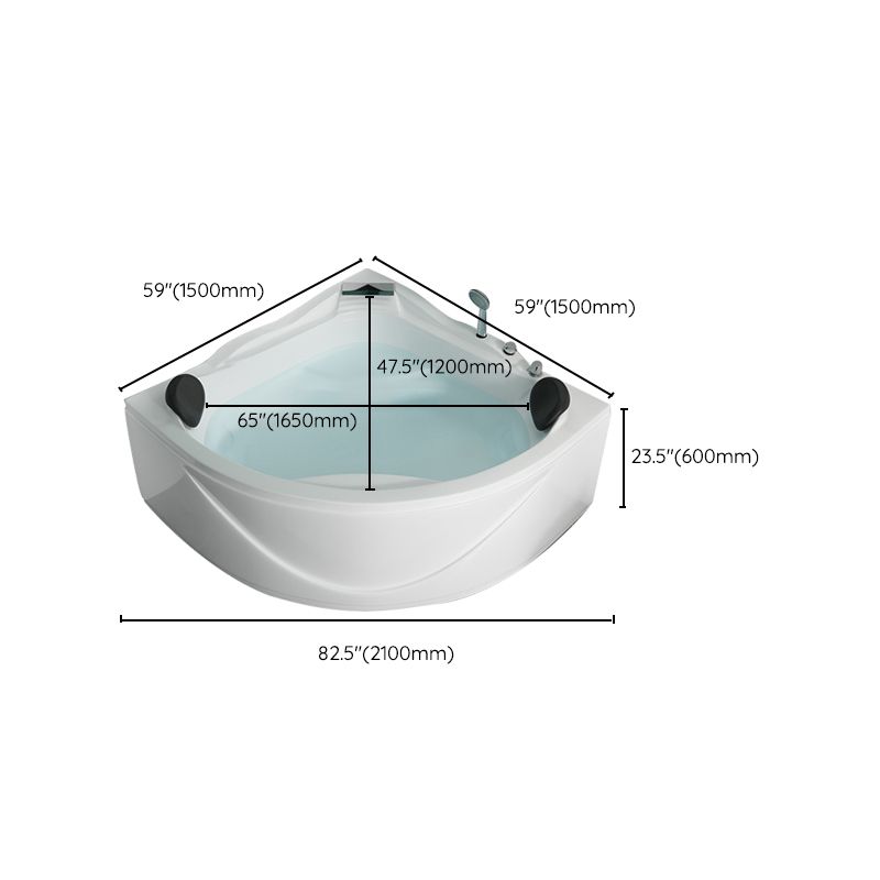 Bathroom Corner Bath Tub Acrylic Modern Bathtub with Drain and Overflow Trim Clearhalo 'Bathroom Remodel & Bathroom Fixtures' 'Bathtubs' 'Home Improvement' 'home_improvement' 'home_improvement_bathtubs' 'Showers & Bathtubs' 1200x1200_052225a4-8592-4bcb-81d8-60fcc93b320f