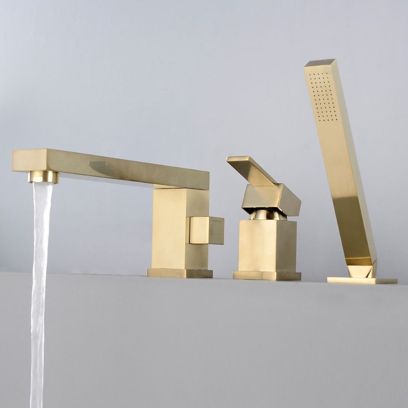 Modern Deck Mounted Low Arc Roman Tub Faucet Copper Roman Tub Faucet Set Clearhalo 'Bathroom Remodel & Bathroom Fixtures' 'Bathtub Faucets' 'bathtub_faucets' 'Home Improvement' 'home_improvement' 'home_improvement_bathtub_faucets' 1200x1200_05346b61-6b6b-4602-a0fe-df3c474203b7