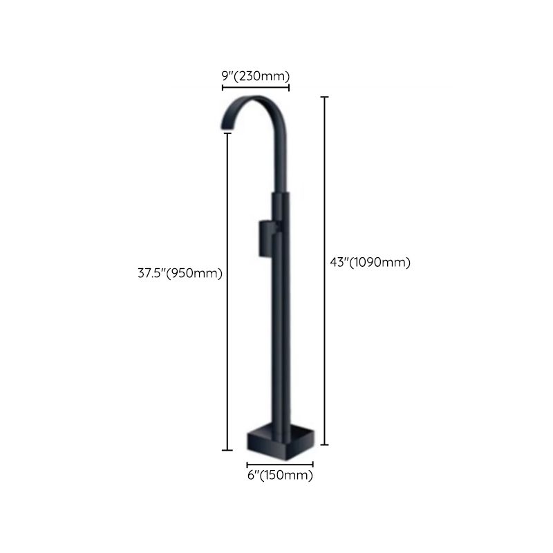 Modern Floor Mounted High Arc Freestanding Tub Filler Metal Freestanding Tub Filler Trim Clearhalo 'Bathroom Remodel & Bathroom Fixtures' 'Bathtub Faucets' 'bathtub_faucets' 'Home Improvement' 'home_improvement' 'home_improvement_bathtub_faucets' 1200x1200_05582834-44f2-4e67-9992-4c7c5fd169a0