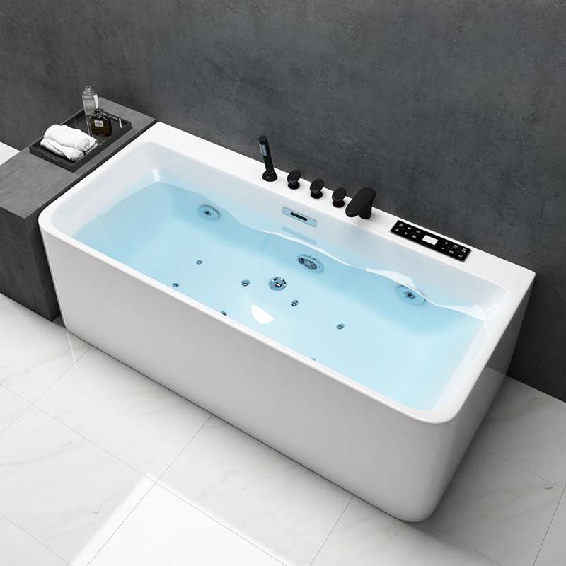 Modern Rectangular Bath Tub with Drain and Overflow Trim Bathtub Clearhalo 'Bathroom Remodel & Bathroom Fixtures' 'Bathtubs' 'Home Improvement' 'home_improvement' 'home_improvement_bathtubs' 'Showers & Bathtubs' 1200x1200_0562707a-b332-423a-9fae-c017d56fd38a