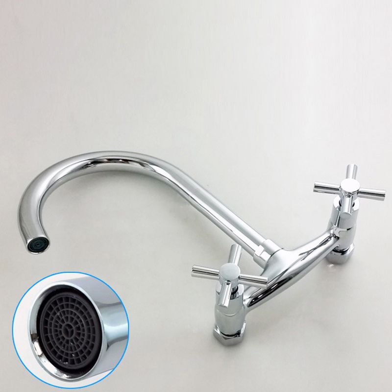 Modern 2-Handle Bathroom Sink Faucet 3 Hole Wall Mounted Bathroom Faucet with High-Arc Clearhalo 'bathroom_sink_faucets' 'Conjuntos de Torneiras de Lavatório e Banheiro' 'home_improvement' 'home_improvement_bathroom_sink_faucets' 'Mobiliário Doméstico' 'Página inicial' 'Renovação e equipamento de casa de banho' 'Torneira para lavatório de banheiro' 1200x1200_0564ad85-0985-4f04-8728-a6378e135d9c