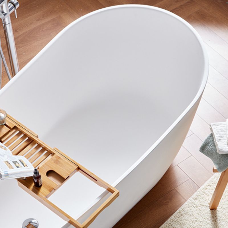 Modern Stone Freestanding Oval Tub Soaking 25.2-inch Tall White Bathtub(Board not Include) Clearhalo 'Bathroom Remodel & Bathroom Fixtures' 'Bathtubs' 'Home Improvement' 'home_improvement' 'home_improvement_bathtubs' 'Showers & Bathtubs' 1200x1200_057672d3-4955-4763-bcf5-73b9d1288119