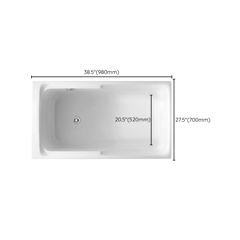 White Acrylic Soaking Bathtub Bathroom Rectangular Modern Bath Tub Clearhalo 'Bathroom Remodel & Bathroom Fixtures' 'Bathtubs' 'Home Improvement' 'home_improvement' 'home_improvement_bathtubs' 'Showers & Bathtubs' 1200x1200_0580488c-6aed-487d-ba29-8164c9f46af8