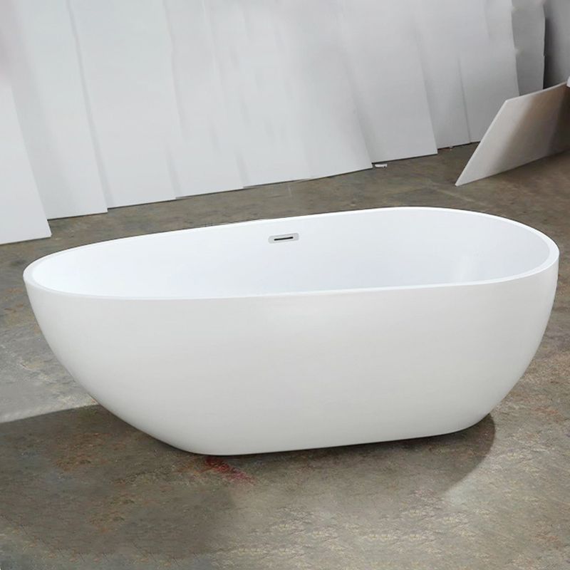 Stand Alone Acrylic Bath Tub White Oval Modern Bathroom Bathtub Clearhalo 'Bathroom Remodel & Bathroom Fixtures' 'Bathtubs' 'Home Improvement' 'home_improvement' 'home_improvement_bathtubs' 'Showers & Bathtubs' 1200x1200_058da07a-05ba-4c3b-be47-70210cdad13a