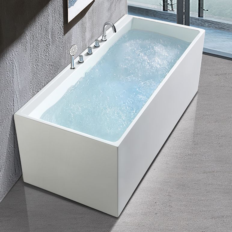 Freestanding Antique Finish Soaking Bathtub Rectangular Modern Bath Tub Clearhalo 'Bathroom Remodel & Bathroom Fixtures' 'Bathtubs' 'Home Improvement' 'home_improvement' 'home_improvement_bathtubs' 'Showers & Bathtubs' 1200x1200_05a12985-06c4-49e9-b22e-64fe5c63637f