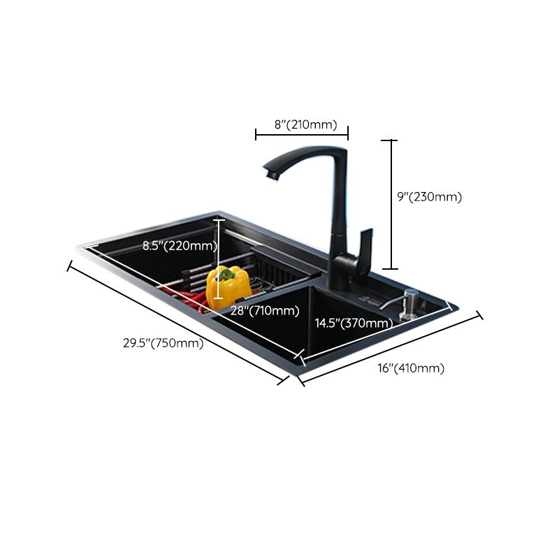 Modern Kitchen Sink Stainless Steel 2 Holes Drop-In Wear-resistant Kitchen Sink Clearhalo 'Home Improvement' 'home_improvement' 'home_improvement_kitchen_sinks' 'Kitchen Remodel & Kitchen Fixtures' 'Kitchen Sinks & Faucet Components' 'Kitchen Sinks' 'kitchen_sinks' 1200x1200_05c3b614-725f-4f55-adbc-30d9f2648aba