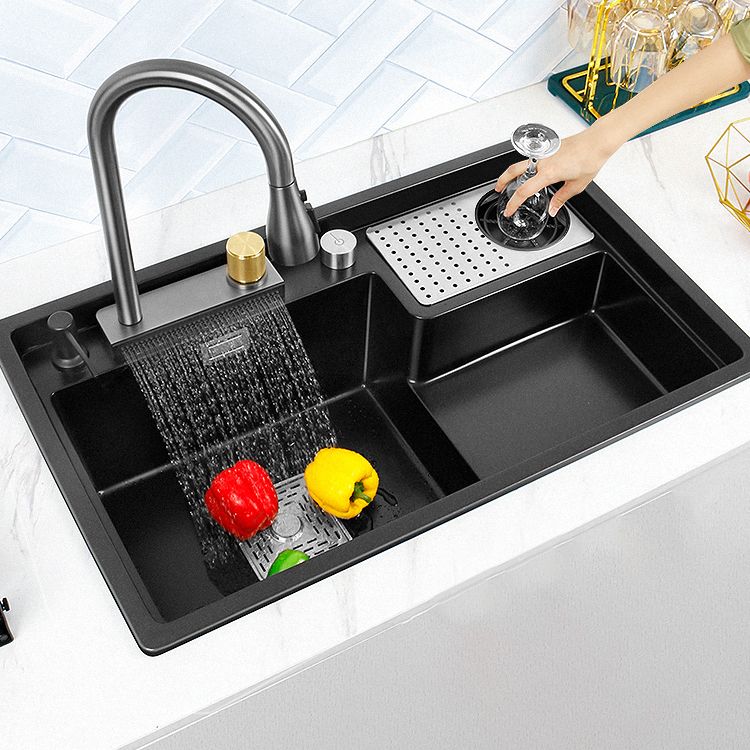 Modern Kitchen Sink Single Bowl Quartz Workstation Sink with Overflow Hole Clearhalo 'Home Improvement' 'home_improvement' 'home_improvement_kitchen_sinks' 'Kitchen Remodel & Kitchen Fixtures' 'Kitchen Sinks & Faucet Components' 'Kitchen Sinks' 'kitchen_sinks' 1200x1200_05c5b791-724e-4c4d-a4d3-f2d9d3fa2089