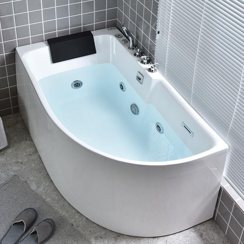 Modern Corner Acrylic Bathtub Back to Wall Bathtub with Drain and Massage Device Clearhalo 'Bathroom Remodel & Bathroom Fixtures' 'Bathtubs' 'Home Improvement' 'home_improvement' 'home_improvement_bathtubs' 'Showers & Bathtubs' 1200x1200_05cbe7bf-5a92-42b2-97eb-393cba222462