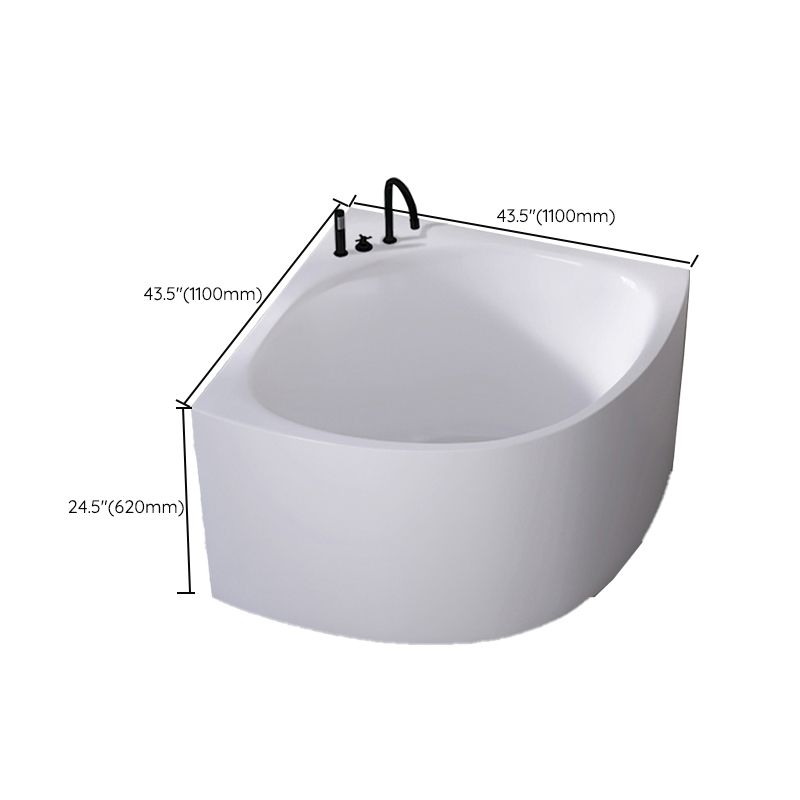 White Acrylic Corner Soaking Bath Modern Back to Wall Bathtub Clearhalo 'Bathroom Remodel & Bathroom Fixtures' 'Bathtubs' 'Home Improvement' 'home_improvement' 'home_improvement_bathtubs' 'Showers & Bathtubs' 1200x1200_05d28f74-e682-48bc-b78c-2aa131a3df83