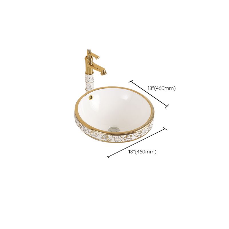 Traditional Bathroom Sink Porcelain Oval-Shape Vessel Bathroom Sink with Pop-Up Drain Clearhalo 'Bathroom Remodel & Bathroom Fixtures' 'Bathroom Sinks & Faucet Components' 'Bathroom Sinks' 'bathroom_sink' 'Home Improvement' 'home_improvement' 'home_improvement_bathroom_sink' 1200x1200_05e835e3-c9e5-4369-993b-344f2679b094