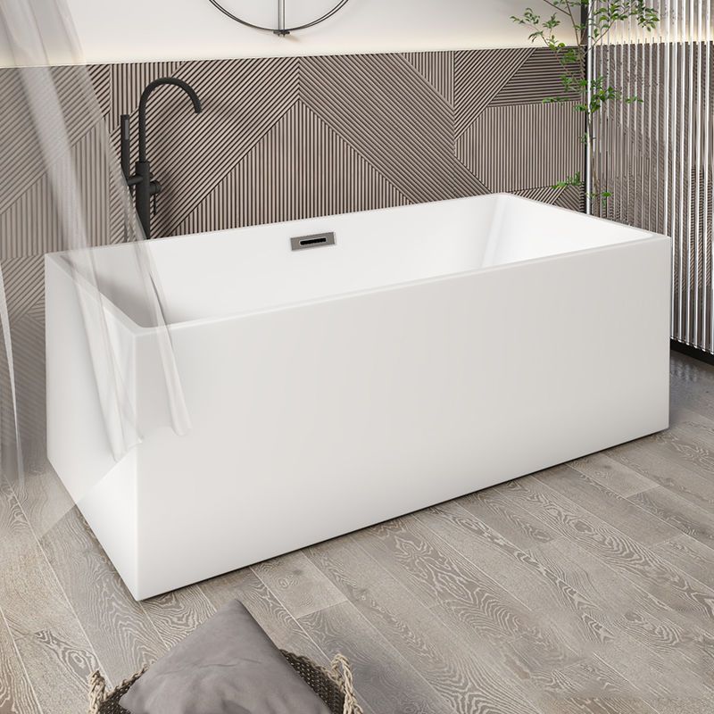 Modern Rectangular Bathtub with Internal Drain White Acrylic Soaking Tub Clearhalo 'Bathroom Remodel & Bathroom Fixtures' 'Bathtubs' 'Home Improvement' 'home_improvement' 'home_improvement_bathtubs' 'Showers & Bathtubs' 1200x1200_05ebb843-be5e-485f-a992-9c7bd33d22f2