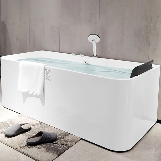 Acrylic Rectangular Bathtub Freestanding Soaking Bathtub , 31.5" Wide Clearhalo 'Bathroom Remodel & Bathroom Fixtures' 'Bathtubs' 'Home Improvement' 'home_improvement' 'home_improvement_bathtubs' 'Showers & Bathtubs' 1200x1200_05fa5c1a-edd0-4c6a-99f8-ebe5c54b3c07