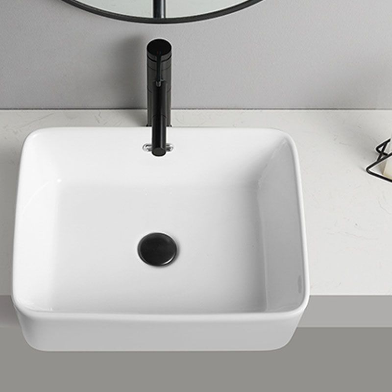 Modern Bathroom Sink Rectangular Vessel Lavatory Sink in White(Not Included Faucet) Clearhalo 'Bathroom Remodel & Bathroom Fixtures' 'Bathroom Sinks & Faucet Components' 'Bathroom Sinks' 'bathroom_sink' 'Home Improvement' 'home_improvement' 'home_improvement_bathroom_sink' 1200x1200_05fc21be-b48b-4f92-b503-782ba01f9119