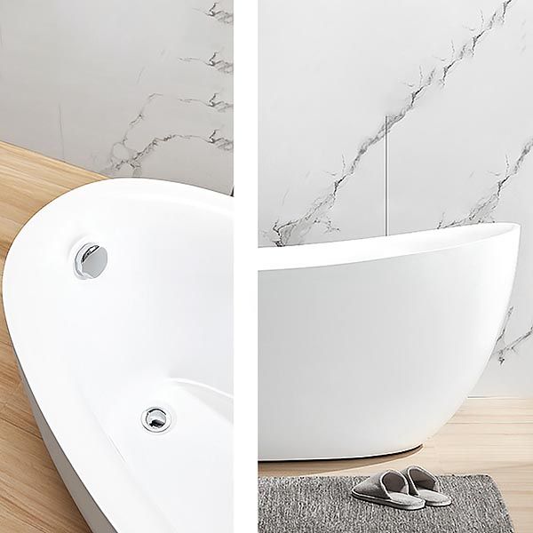 Modern Oval Acrylic Bathtub Home Freestanding Bath Tub in White Clearhalo 'Bathroom Remodel & Bathroom Fixtures' 'Bathtubs' 'Home Improvement' 'home_improvement' 'home_improvement_bathtubs' 'Showers & Bathtubs' 1200x1200_06145d3e-a5b3-4637-ac8e-3b34a3073445