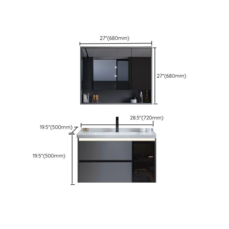 Grey Modern Wall Mounted Standard Open Console with Sink Set Clearhalo 'Bathroom Remodel & Bathroom Fixtures' 'Bathroom Vanities' 'bathroom_vanities' 'Home Improvement' 'home_improvement' 'home_improvement_bathroom_vanities' 1200x1200_062826ac-ce15-4f53-b672-f477a8f08208