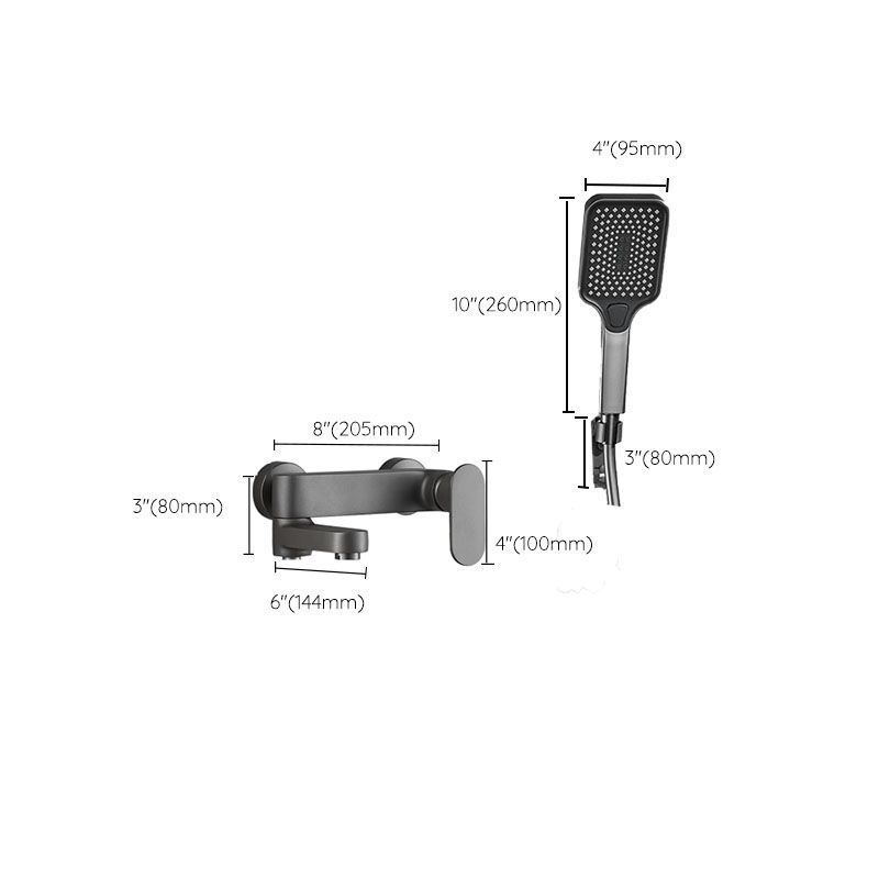 Modern Bathtub Faucet Brass Handheld Shower Head Bathtub Faucet Clearhalo 'Bathroom Remodel & Bathroom Fixtures' 'Bathtub Faucets' 'bathtub_faucets' 'Home Improvement' 'home_improvement' 'home_improvement_bathtub_faucets' 1200x1200_0644de0a-46fa-4a29-9627-04d717343ecf